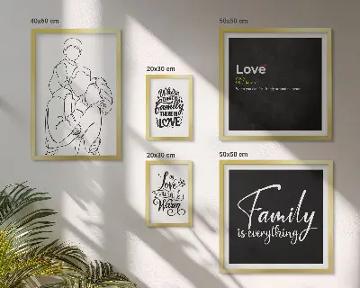 Wanddecoratie compositie Familiewaarden van liefde en verbondenheid