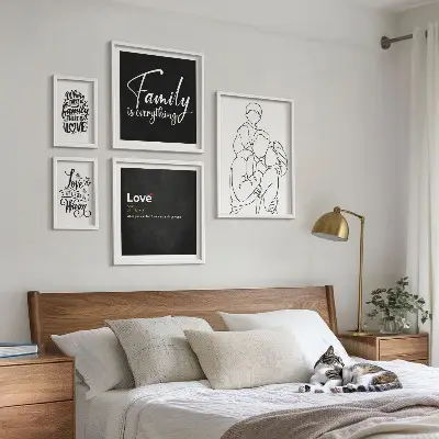 Wanddecoratie compositie Familiewaarden van liefde en verbondenheid