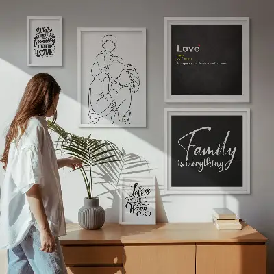 Wanddecoratie compositie Familiewaarden van liefde en verbondenheid