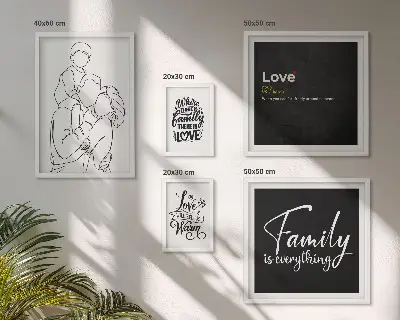 Wanddecoratie compositie Familiewaarden van liefde en verbondenheid