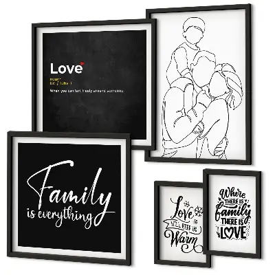 Wanddecoratie compositie Familiewaarden van liefde en verbondenheid
