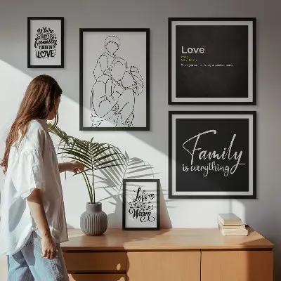 Wanddecoratie compositie Familiewaarden van liefde en verbondenheid