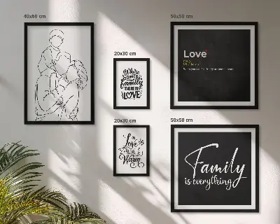 Wanddecoratie compositie Familiewaarden van liefde en verbondenheid