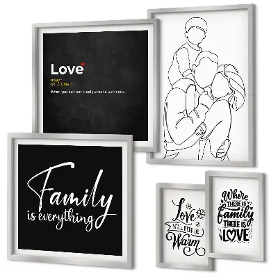 Wanddecoratie compositie Familiewaarden van liefde en verbondenheid