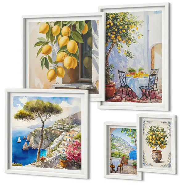 Gallery wall met citrusvruchten in de zon