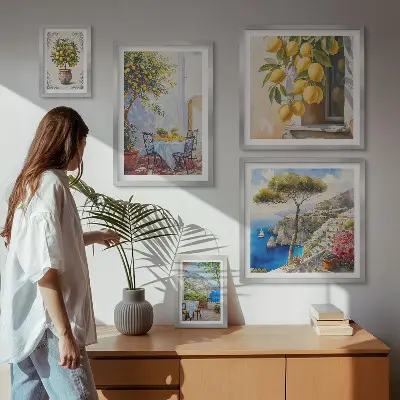 Gallery wall met citrusvruchten in de zon