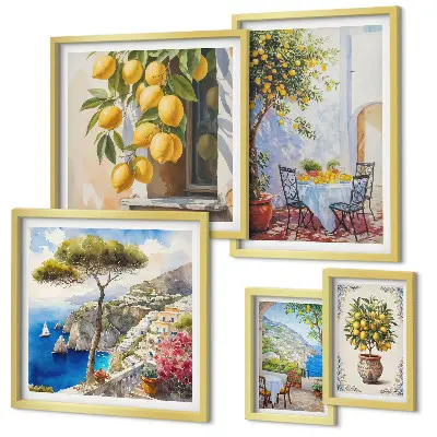 Gallery wall met citrusvruchten in de zon