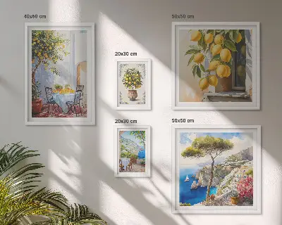 Gallery wall met citrusvruchten in de zon