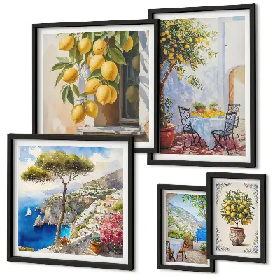 Gallery wall met citrusvruchten in de zon