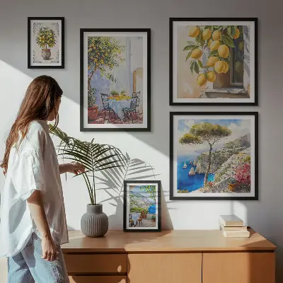 Gallery wall met citrusvruchten in de zon