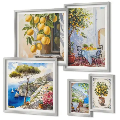 Gallery wall met citrusvruchten in de zon