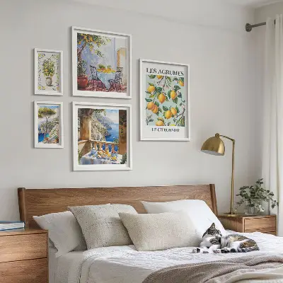 Moderne schilderijenset met citrusinspiratie uit de Provence