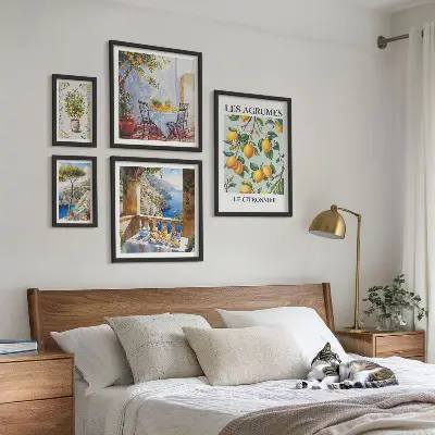 Moderne schilderijenset met citrusinspiratie uit de Provence