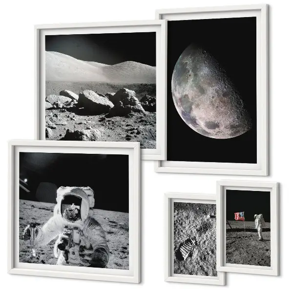 Maanlandschappen van astronauten galerijmuur