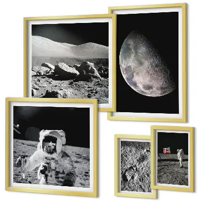 Maanlandschappen van astronauten galerijmuur