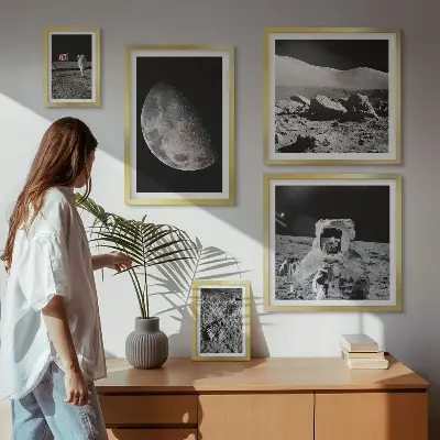 Maanlandschappen van astronauten galerijmuur