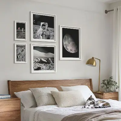 Maanlandschappen van astronauten galerijmuur