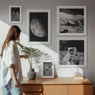 Maanlandschappen van astronauten galerijmuur