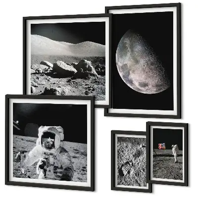 Maanlandschappen van astronauten galerijmuur