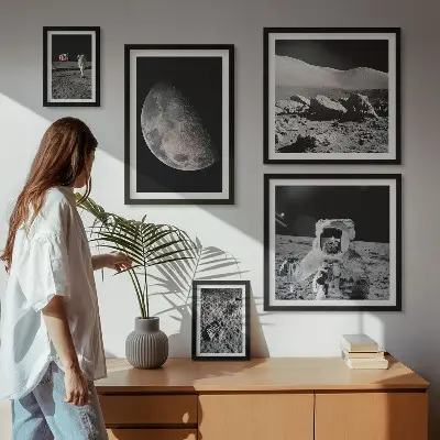 Maanlandschappen van astronauten galerijmuur
