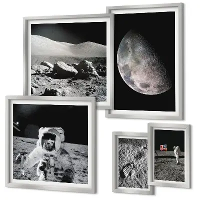 Maanlandschappen van astronauten galerijmuur