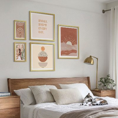 Moderne schilderijen set Boho-stijl, natuurpositieve slogans