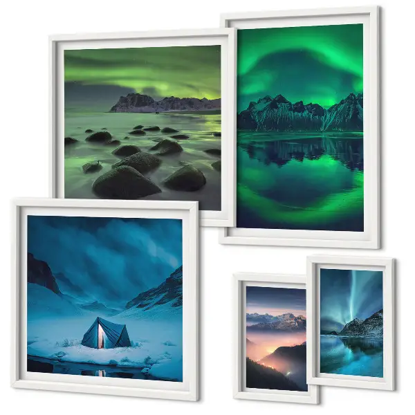 Gallery wall Winterlandschappen van het noorderlichtgebergte