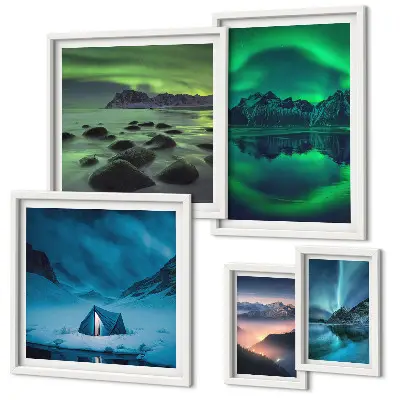 Gallery wall Winterlandschappen van het noorderlichtgebergte