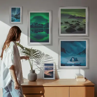 Gallery wall Winterlandschappen van het noorderlichtgebergte