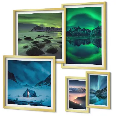 Gallery wall Winterlandschappen van het noorderlichtgebergte