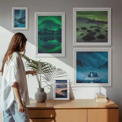 Gallery wall Winterlandschappen van het noorderlichtgebergte
