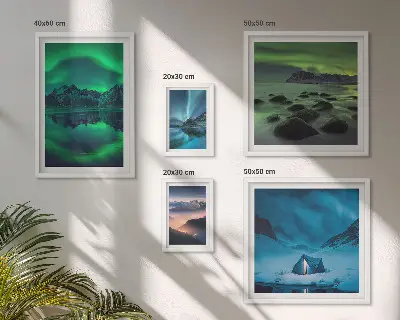 Gallery wall Winterlandschappen van het noorderlichtgebergte