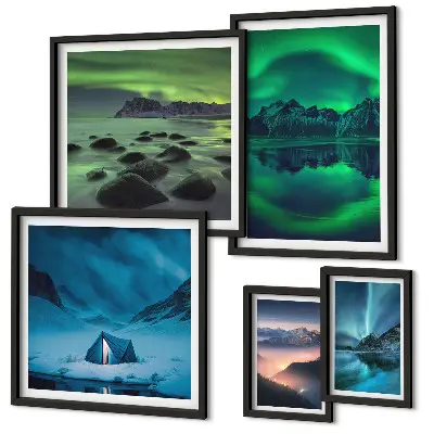 Gallery wall Winterlandschappen van het noorderlichtgebergte
