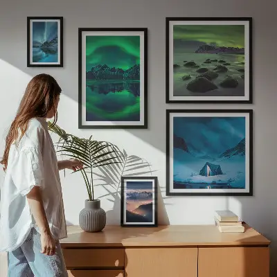 Gallery wall Winterlandschappen van het noorderlichtgebergte