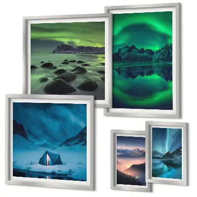 Gallery wall Winterlandschappen van het noorderlichtgebergte