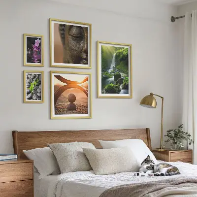 Wanddecoratie compositie minimalistische harmonie van de natuur