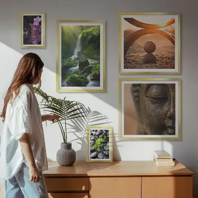 Wanddecoratie compositie minimalistische harmonie van de natuur