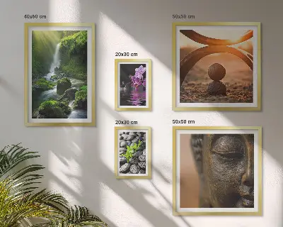 Wanddecoratie compositie minimalistische harmonie van de natuur