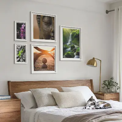Wanddecoratie compositie minimalistische harmonie van de natuur