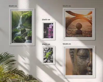 Wanddecoratie compositie minimalistische harmonie van de natuur