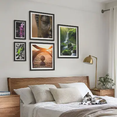 Wanddecoratie compositie minimalistische harmonie van de natuur