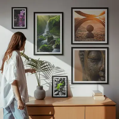 Wanddecoratie compositie minimalistische harmonie van de natuur