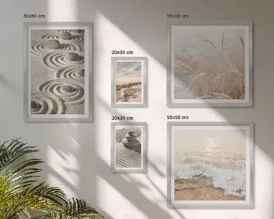 Set van moderne schilderijen met rustgevende natuurlandschappen