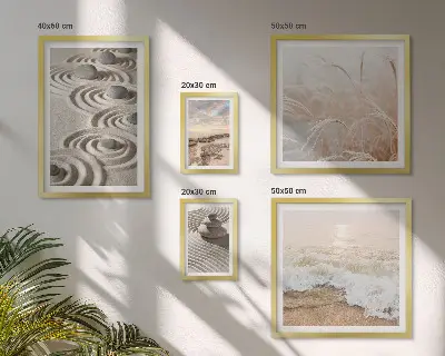Set van moderne schilderijen met rustgevende natuurlandschappen