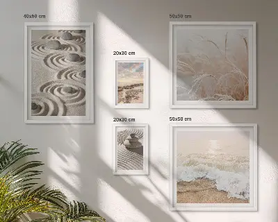 Set van moderne schilderijen met rustgevende natuurlandschappen