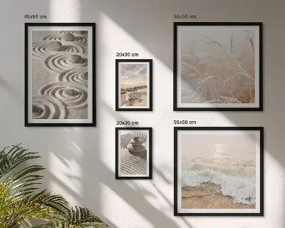 Set van moderne schilderijen met rustgevende natuurlandschappen