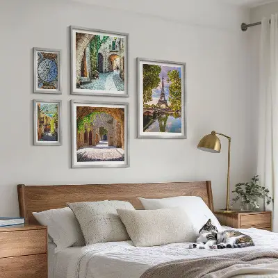 Wanddecoratie compositie Betoverende uitzichten op Europese steden
