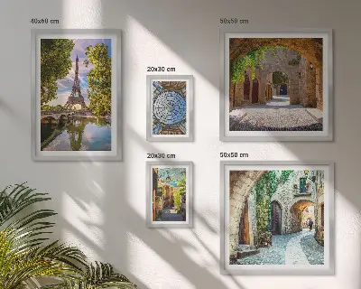 Wanddecoratie compositie Betoverende uitzichten op Europese steden