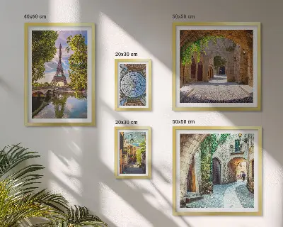 Wanddecoratie compositie Betoverende uitzichten op Europese steden