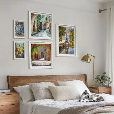 Wanddecoratie compositie Betoverende uitzichten op Europese steden